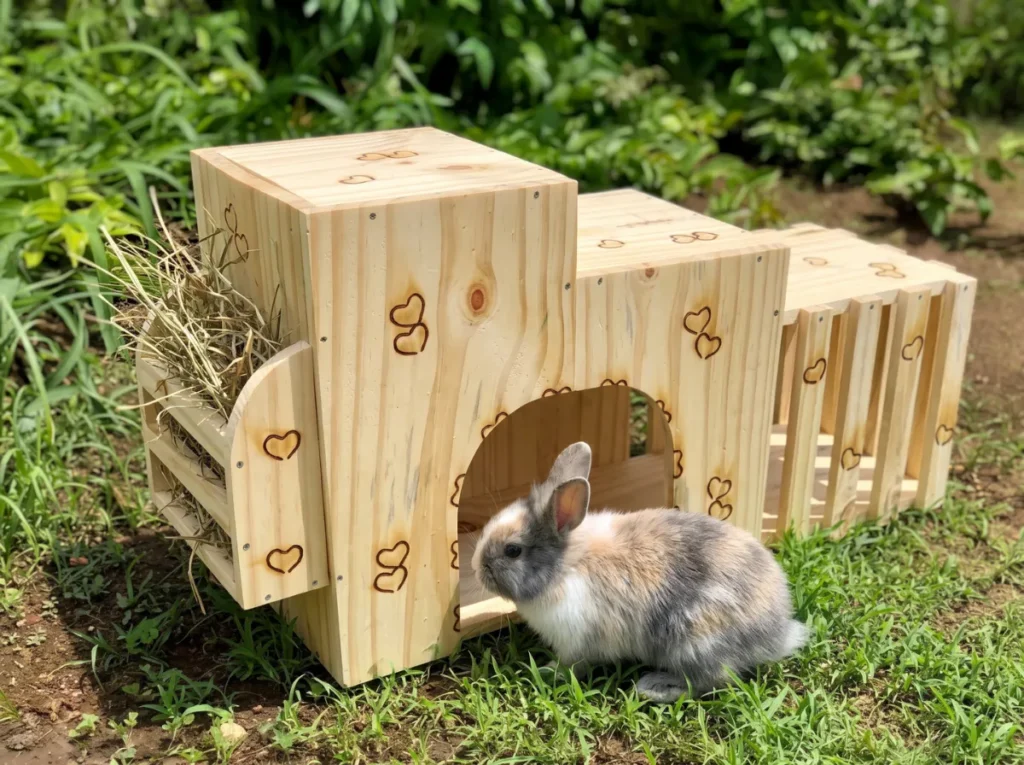 Casinha de madeira para coelhos anões, porquinhos e chinchilas - M10 (2)Casinha de madeira para coelhos anões, porquinhos e chinchilas